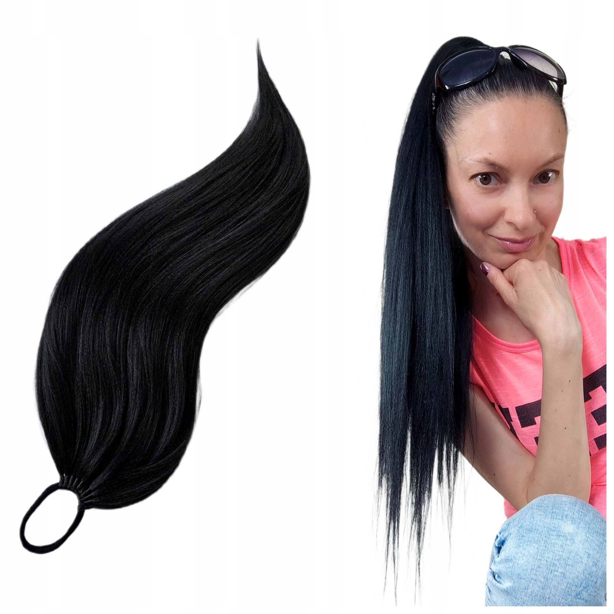 Připínací poník na gumičce, Kuc-Gumka, Příčesek, černý, Královna Noci, 60 cm