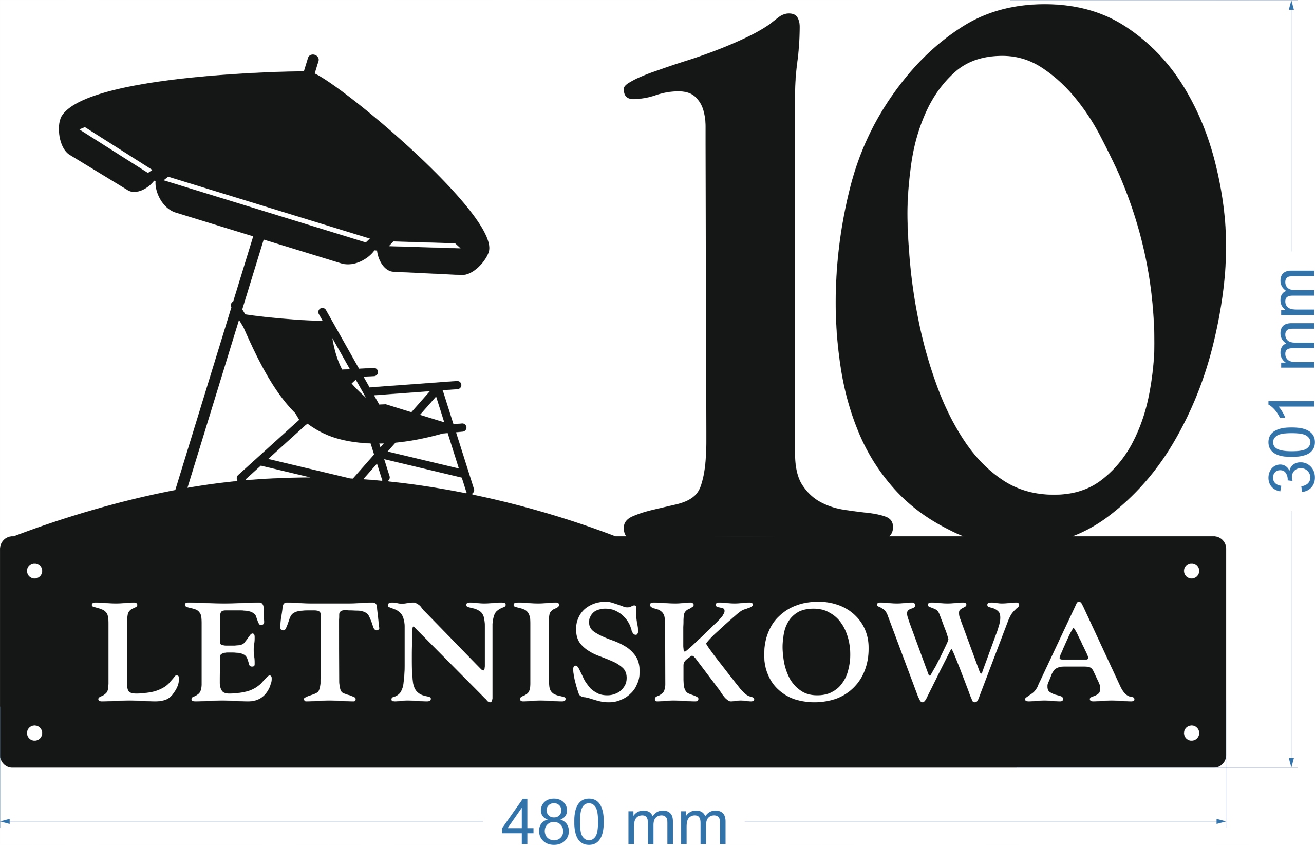 Číslo Na Dom 60 cm Tabuľa Adresa Ocel 2 mm Grafika 115