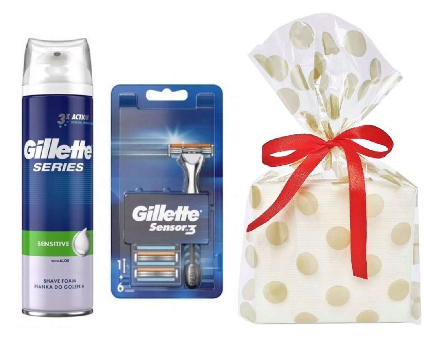 Sada Gillette Sensor 3 holicí strojek 6 náhradních hlavic pěna Dárek Ke Dni Dědečka