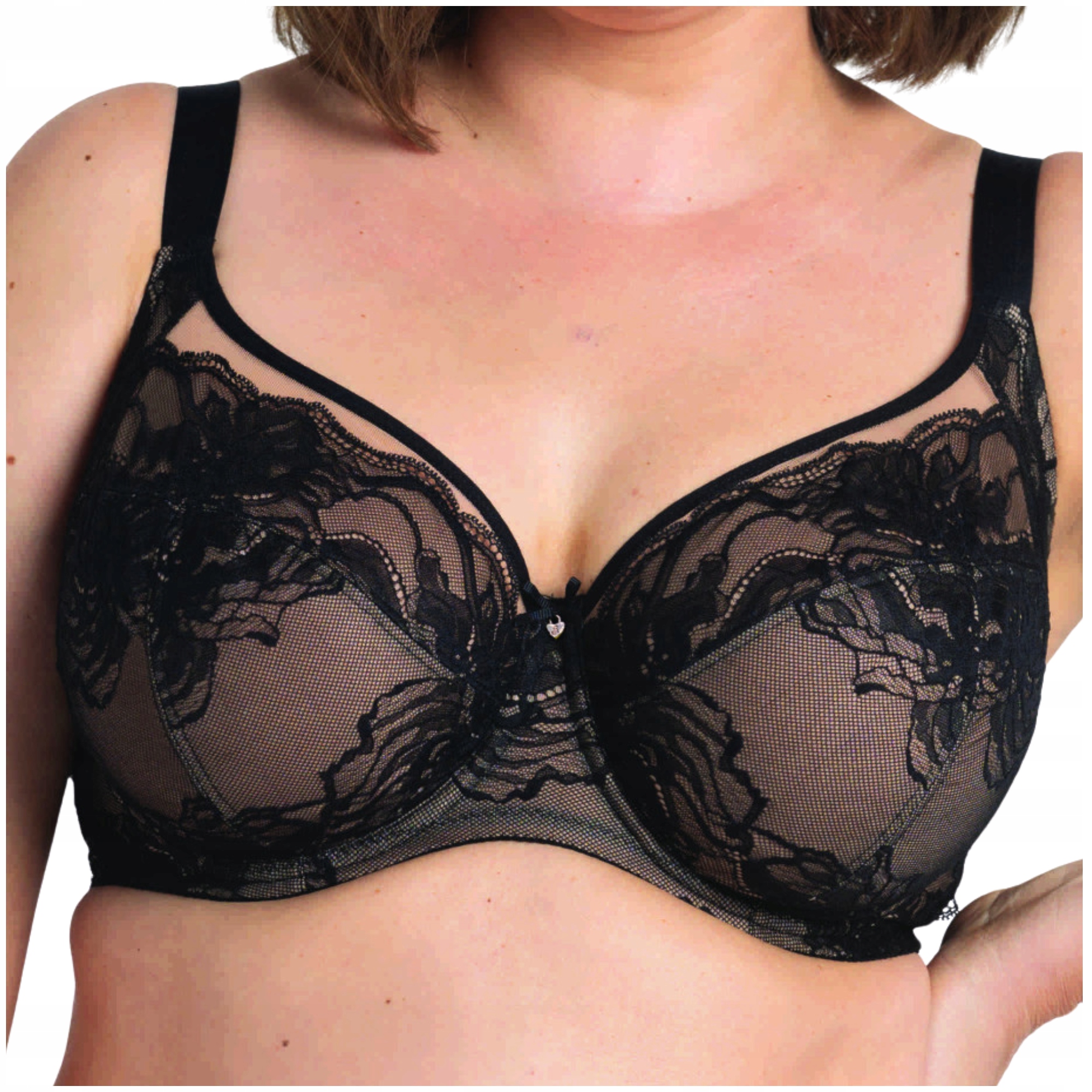 Měkká měkká krajková pohodlná podprsenka Samanta Mystery A910 černá 85H