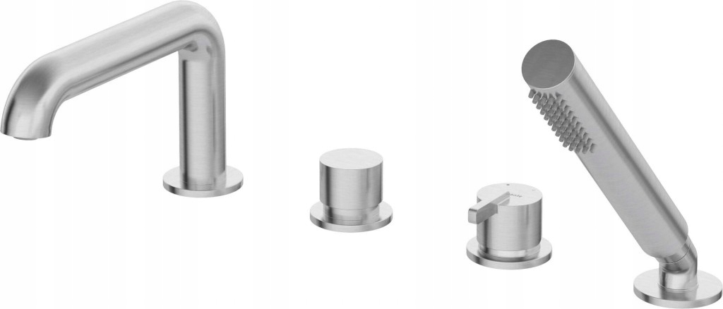 Silia vaňová batéria z nehrdzavejúcej ocele, 4-otvorová, so sprchovacím setom