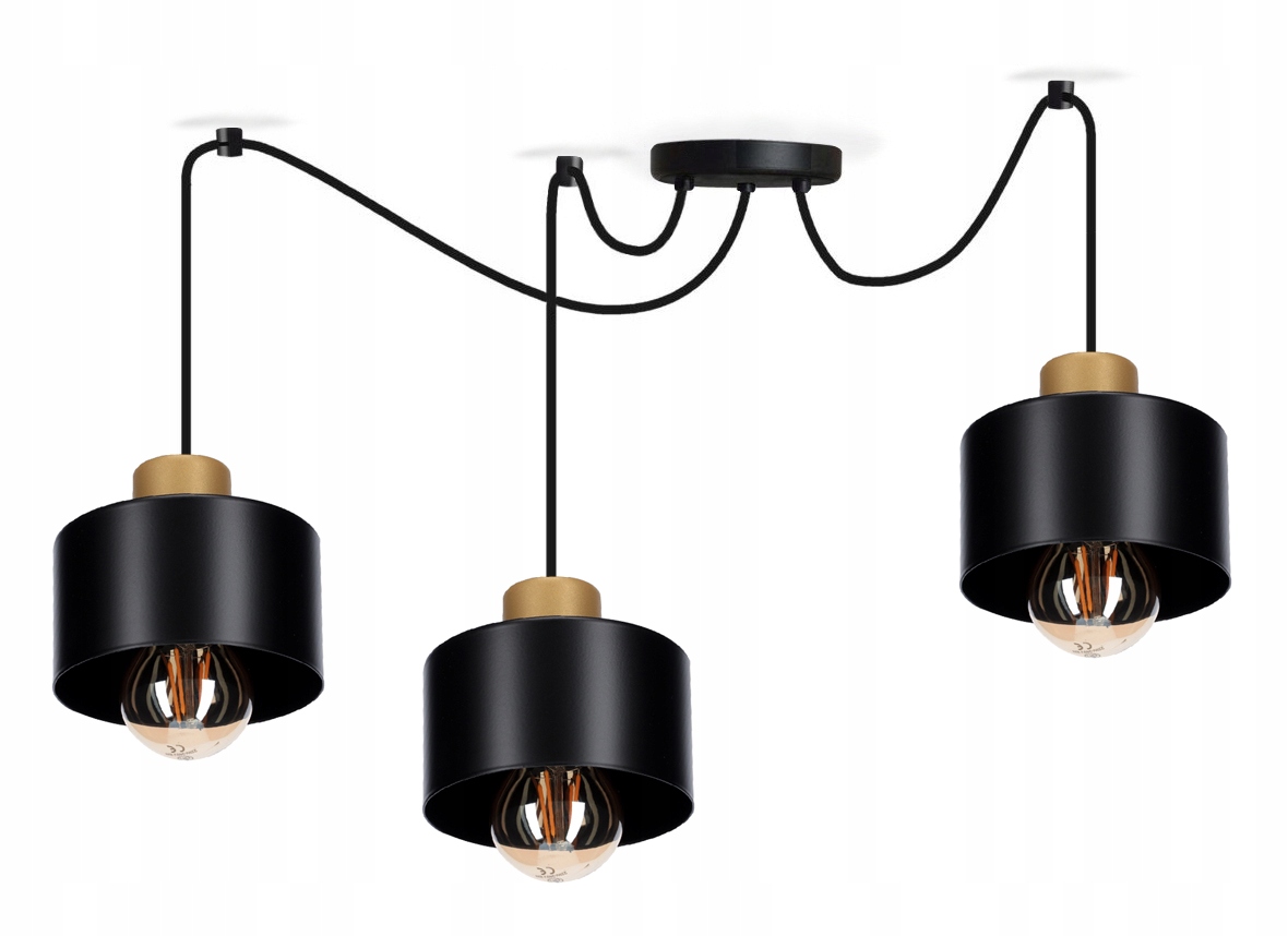 

Pająk Lampa Wisząca Zwis Loft 3 Gold można Led