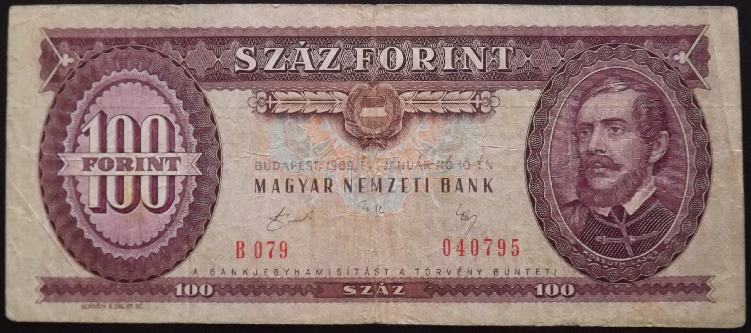 Węgry 100 Forintów 1989 st. 3