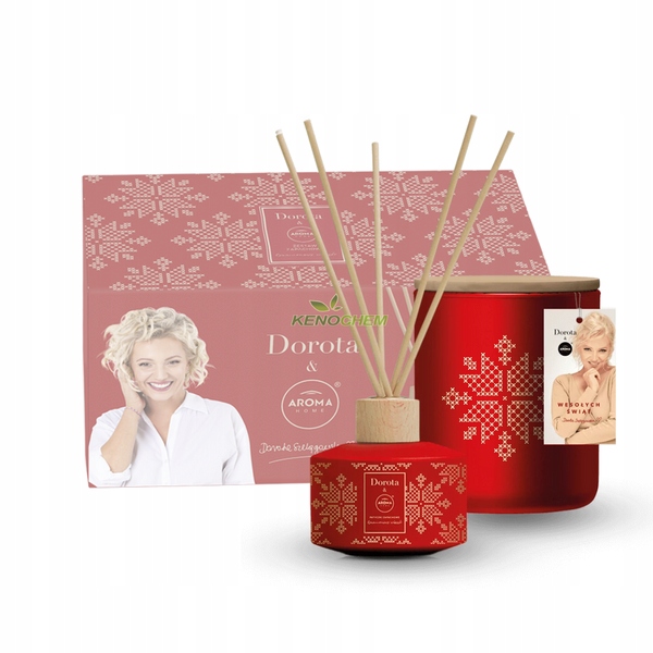 Dorota AROMA BOX Cynamonowy Wieczór Zestaw Patyczki zapachowe + Świeca Stan opakowania oryginalne
