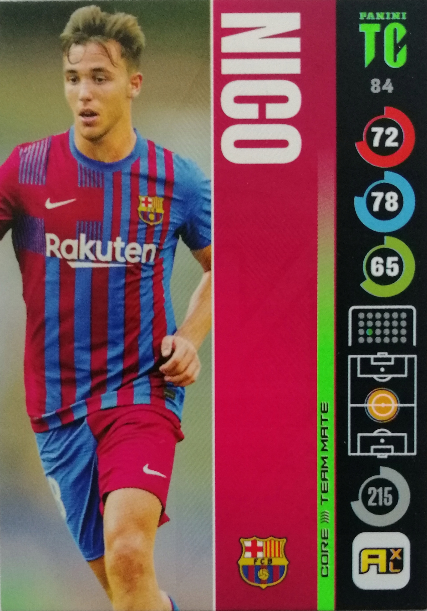 Panini Top Class Team Mate 84 Nico Barcelona