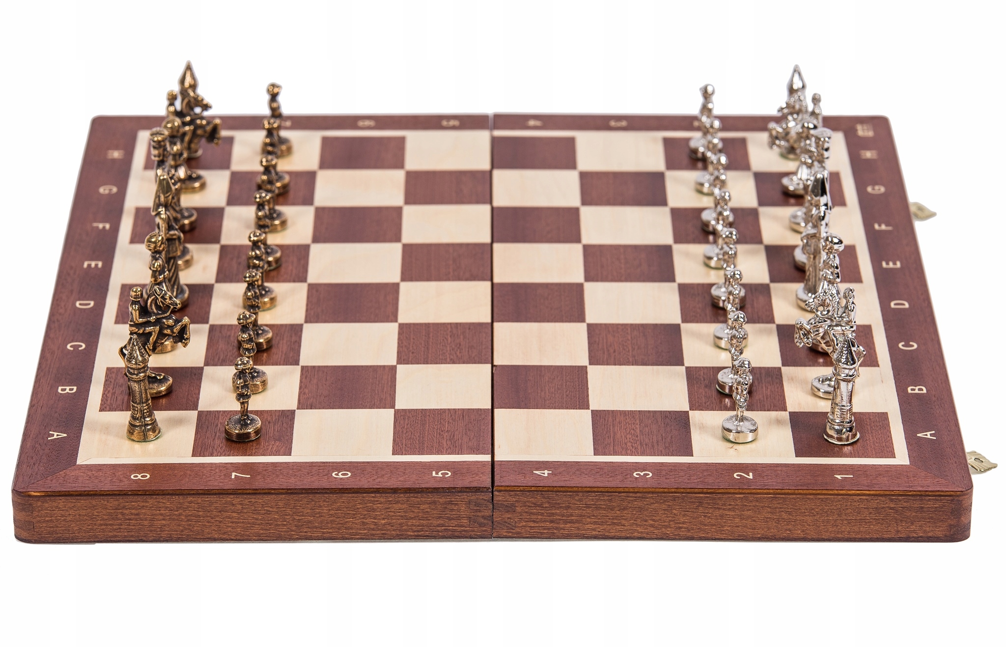 Square Szachy drewniane Warszawskie Wenge Metal