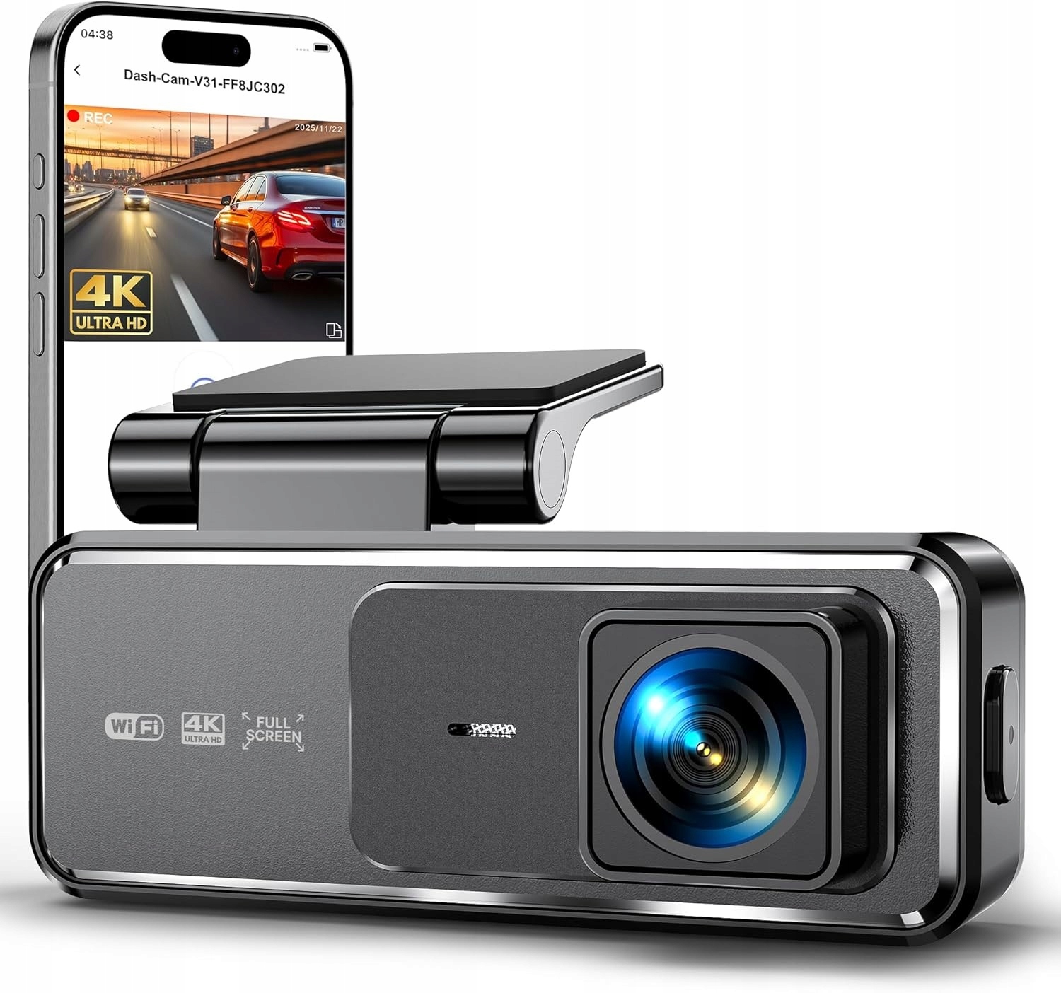 Autokamera Videorekordér 4K Dufuso Nočný Režim Parkovania