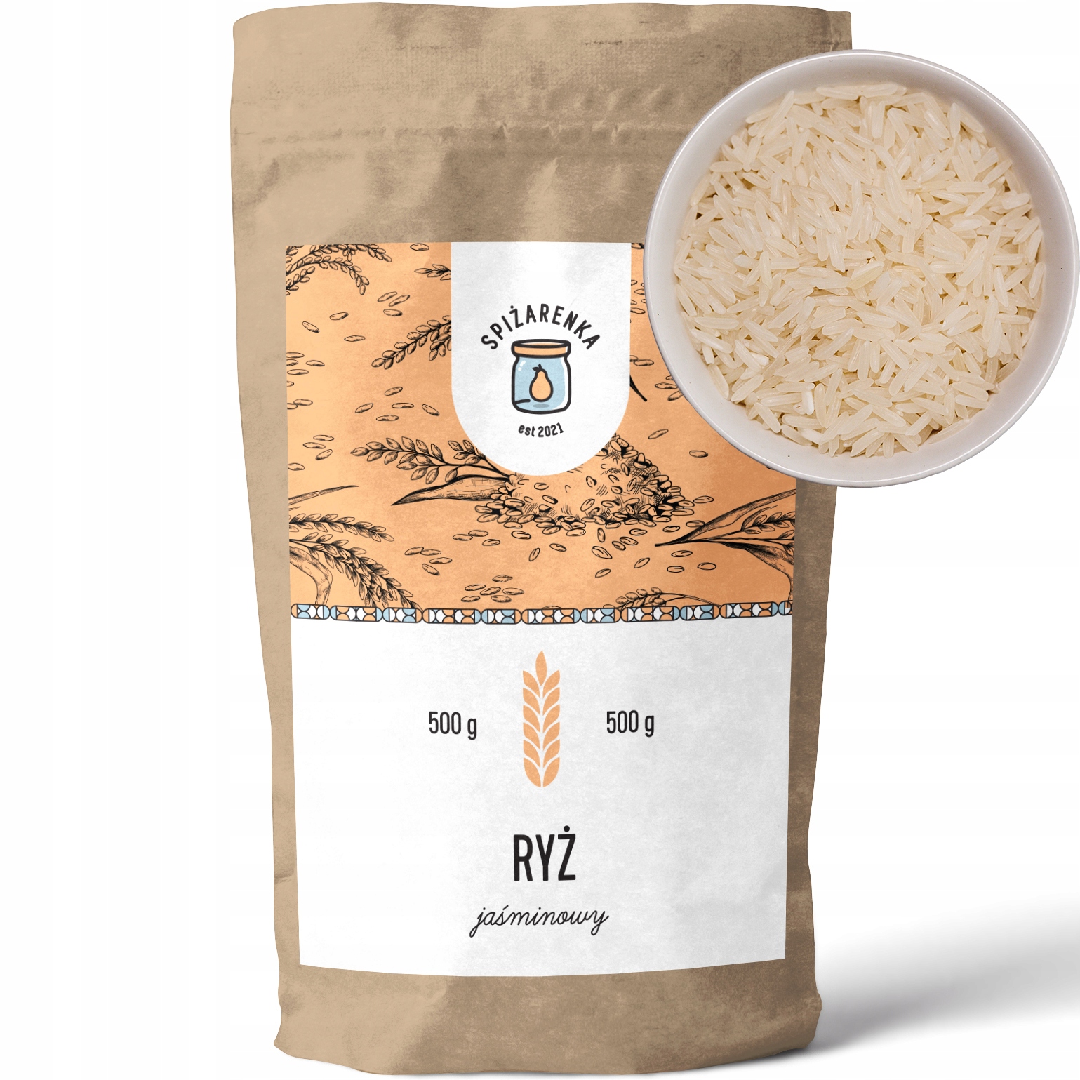 Levně Jasmínová Rýže dlouhozrnná Jasmine Rice přírodní 500 g Spiżarenka