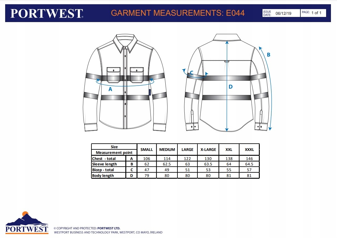 Koszula robocza odblaskowa PORTWEST E044 L opaska chłodząca CV05 Rozmiar L