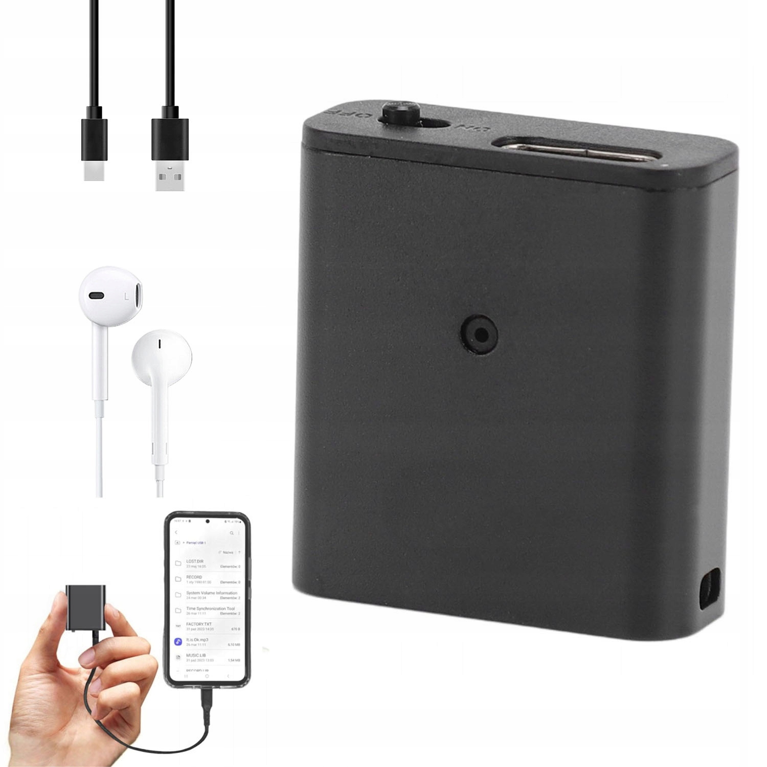 Mini diktafon, multifunkční bezdrátový záznamník, nahrávání schůzek