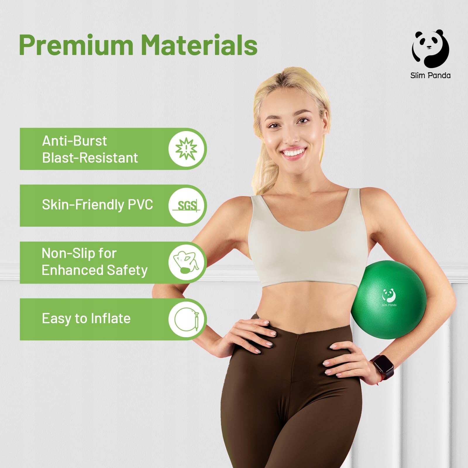 SLIM PANDA Piłka Gimnastyczna 23-25cm Pilates Yoga Fitness Balans Domowy — miniatura 2