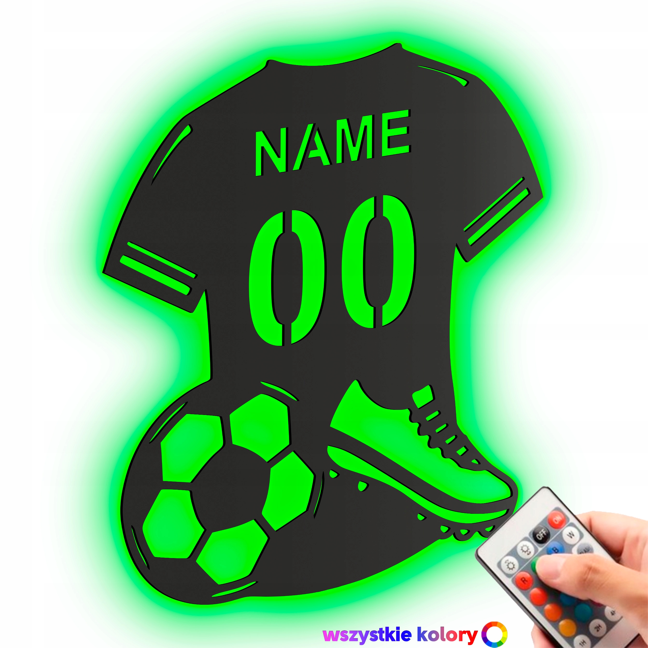 Dřevěný Obraz Fotbalové tričko XL Led Personalizovaný 3D obraz