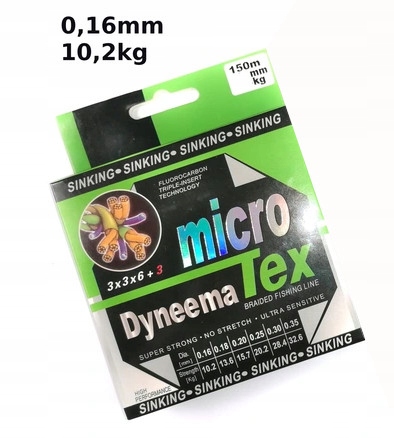 

Plecionka Dyneema 150/300m zielona, Rozmiar 0,16mm