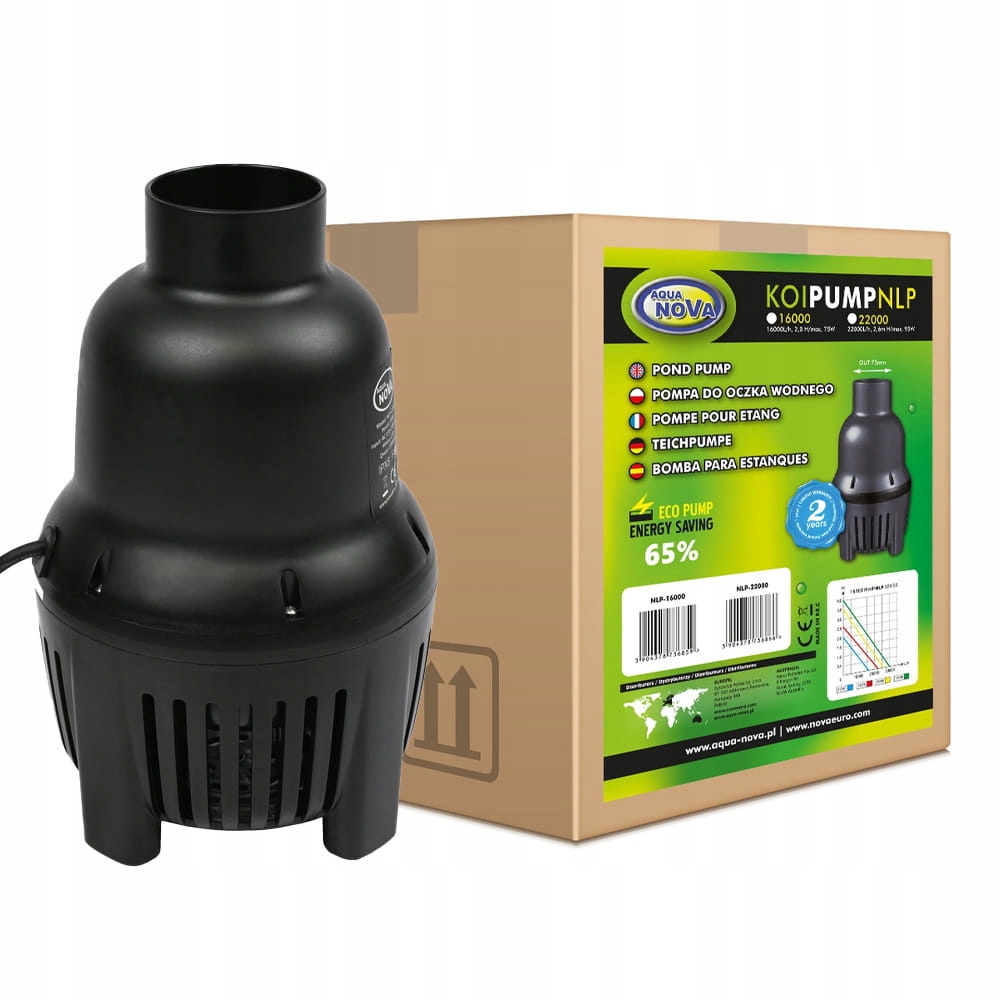 Aqua Nova NLP-16000 Nízkotlaková pumpa 16000 l/h 75 W pro jezírko