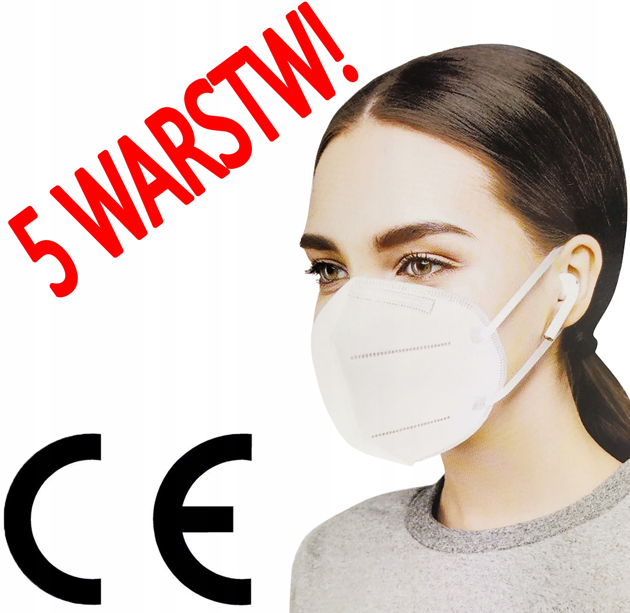 Maska KN95 FFP2 s certifikátem CE 5 vrstev Importér