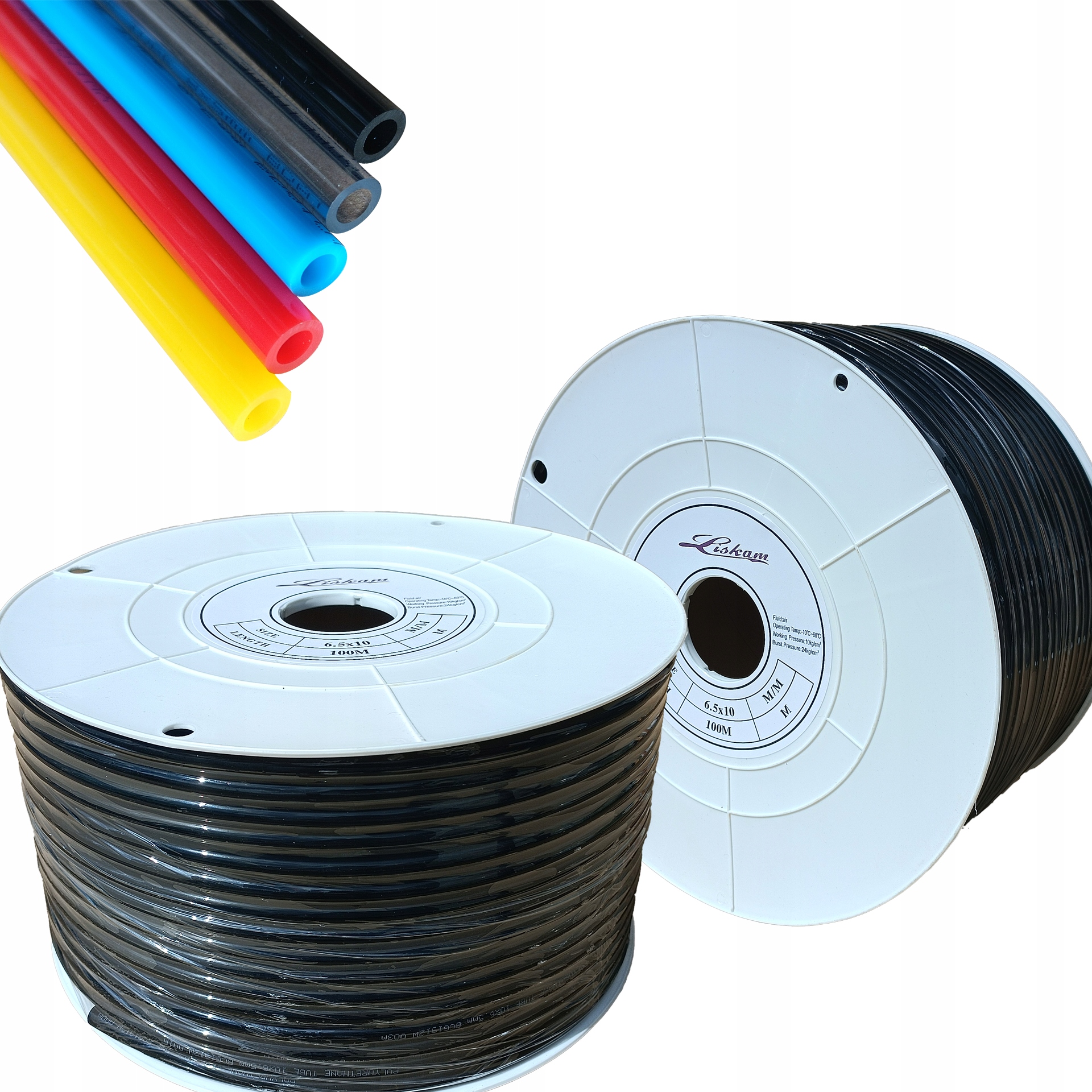 Kabel Polyuretan Pneumatický Pu Tekalan 10x6.5 mm Černý 50 M