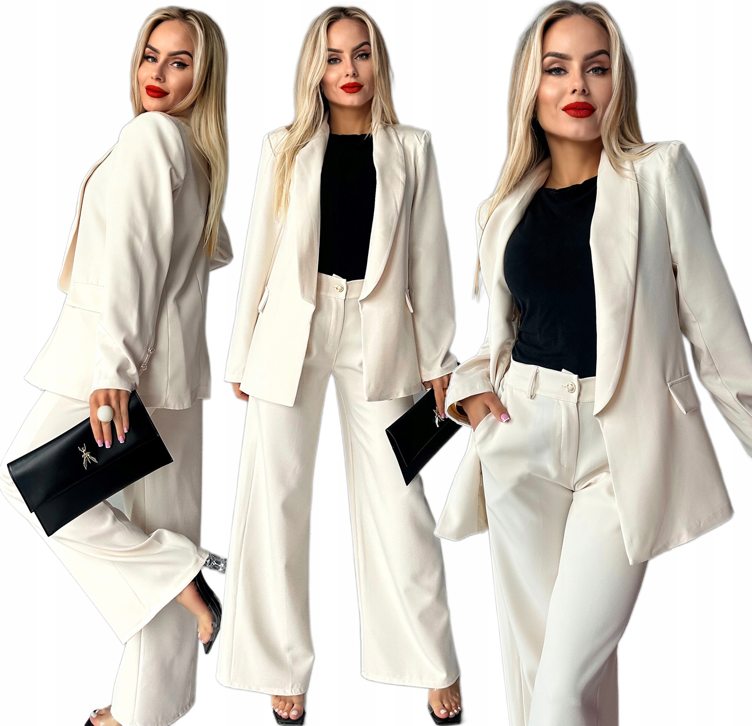 Elegantní Garnitur Komplet dámské široké kalhoty sako M Bona