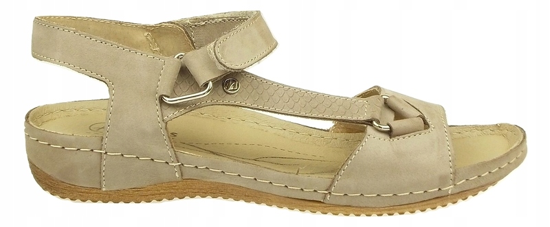 Dámské kožené sandály Helios Lehké Pohodlné Béžové 36