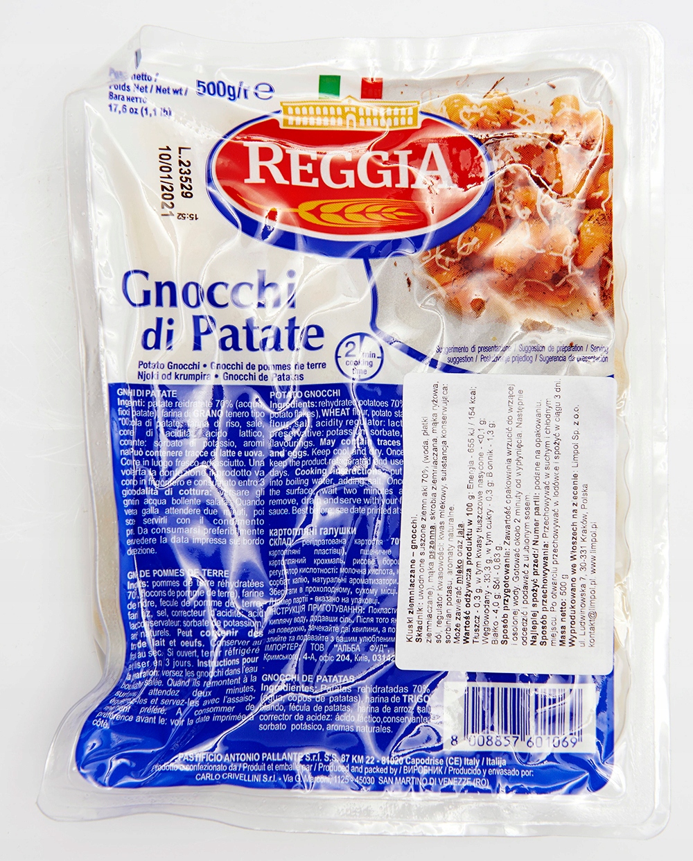 Levně 4x Bramborové noky 500 g Pasta Reggia