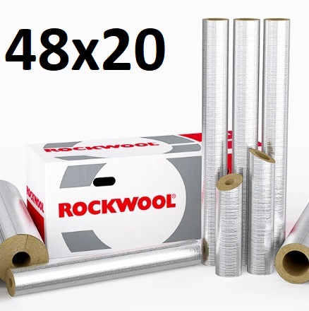 Otulina Z WEŁNY ROCKWOOL 800 48/20 ALU MB