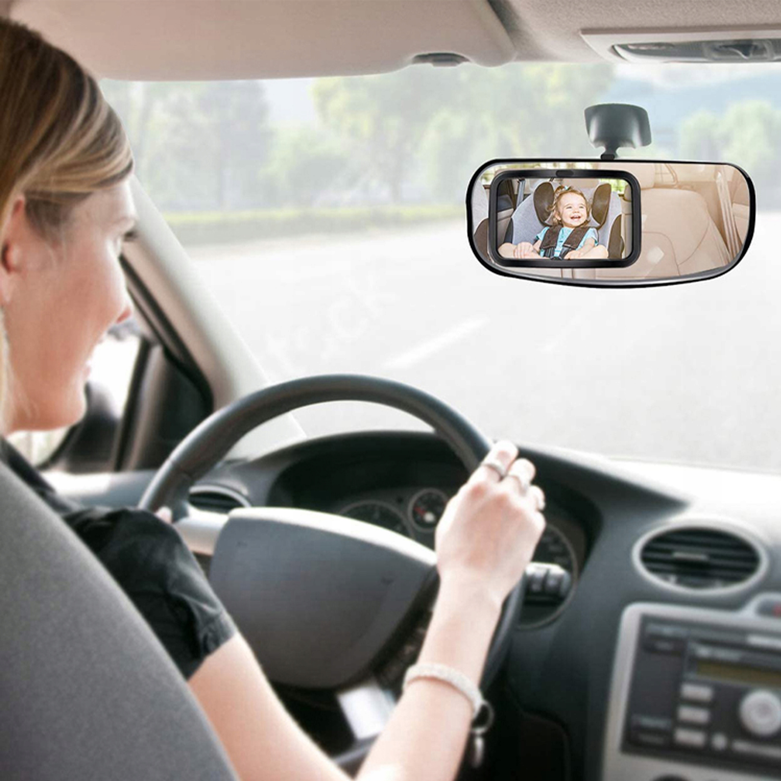 LUSTERKO DO OBSERWACJI DZIECKA W AUCIE PODRÓŻY 360° Sposób montażu pasek z regulowaną klamrą