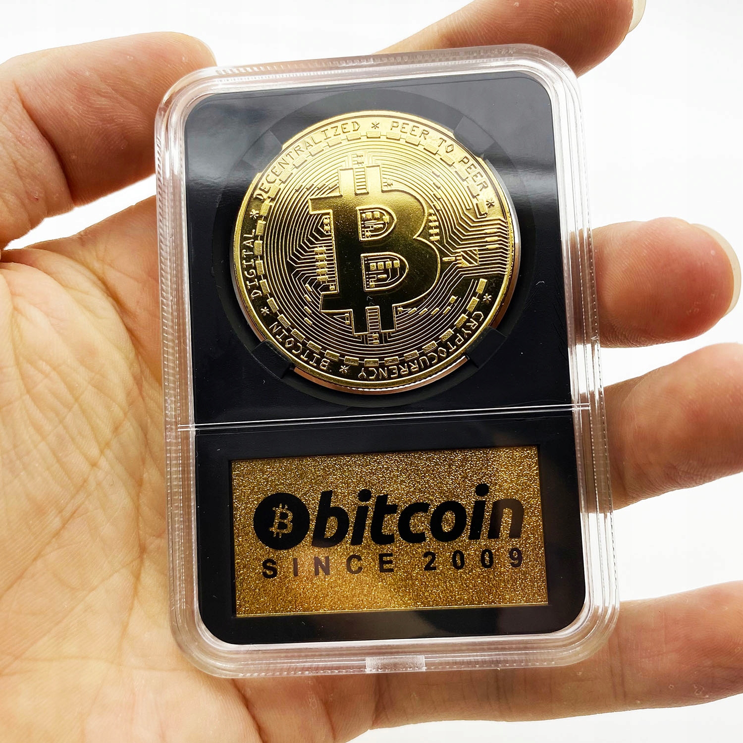 КОЛЛЕКЦИОННАЯ МОНЕТА БИТКОИН КРИПТОВАЛЮТА ЗОЛОТО - Vroda
