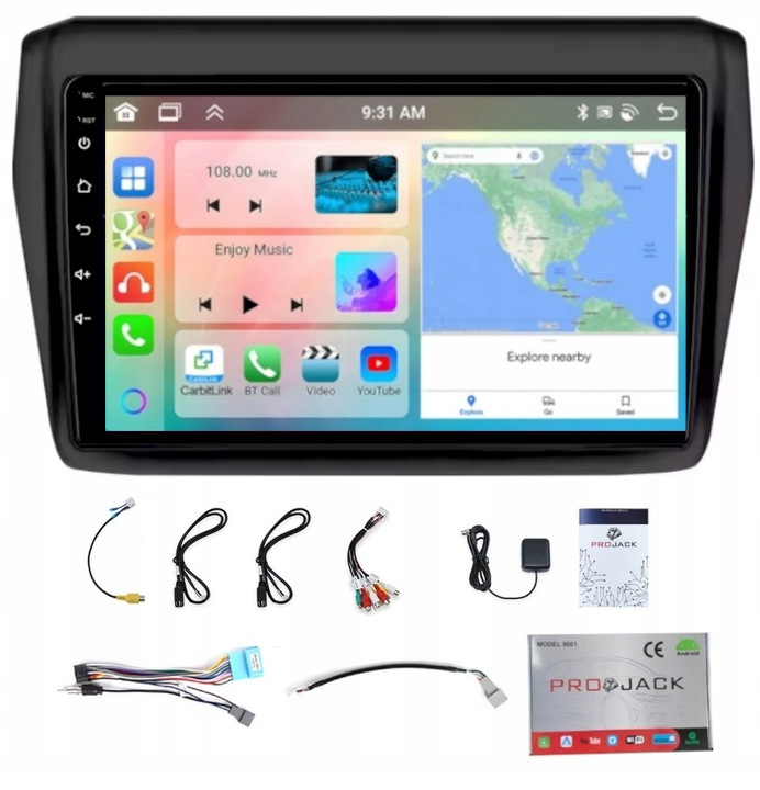 Autorádio S Gps Navigací Android Suzuki Swift 2017-2022 Carplay Wifi 4GB 64GB