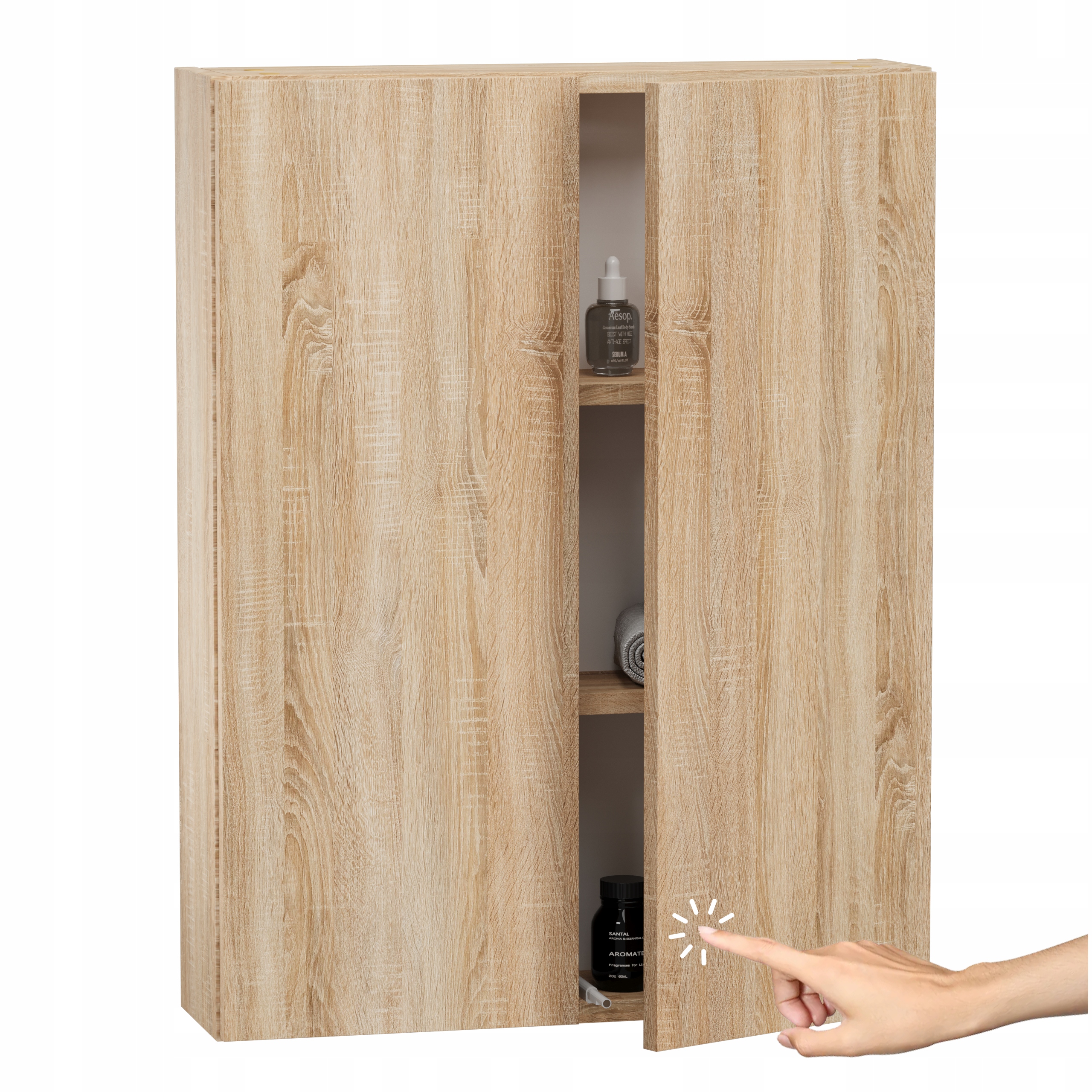 Závesná kúpeľňová skrinka Dub Sonoma Svetlá 80 cm do kúpeľne, drevená