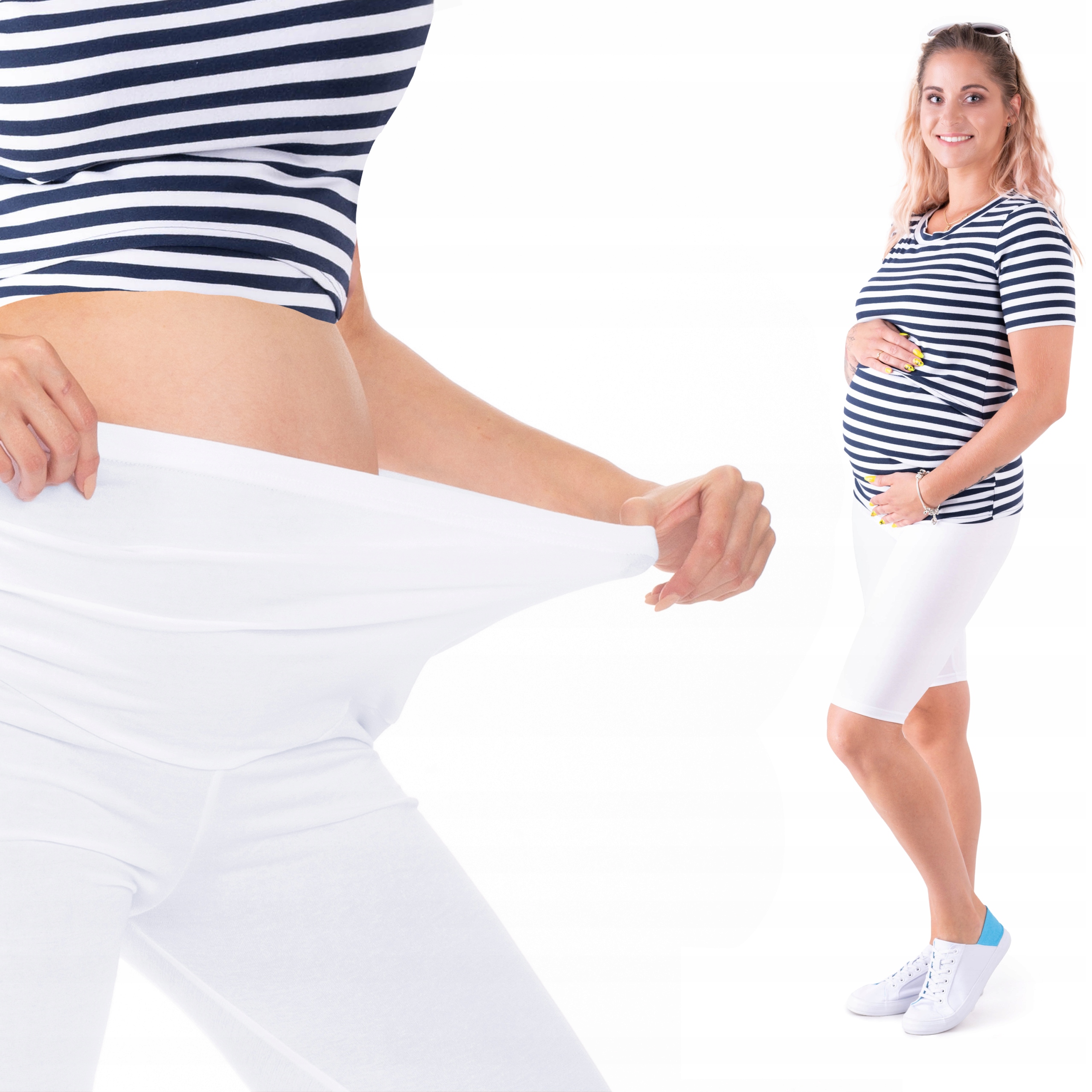 

Krótkie legginsy ciążowe Bensini Kolarki bawełna