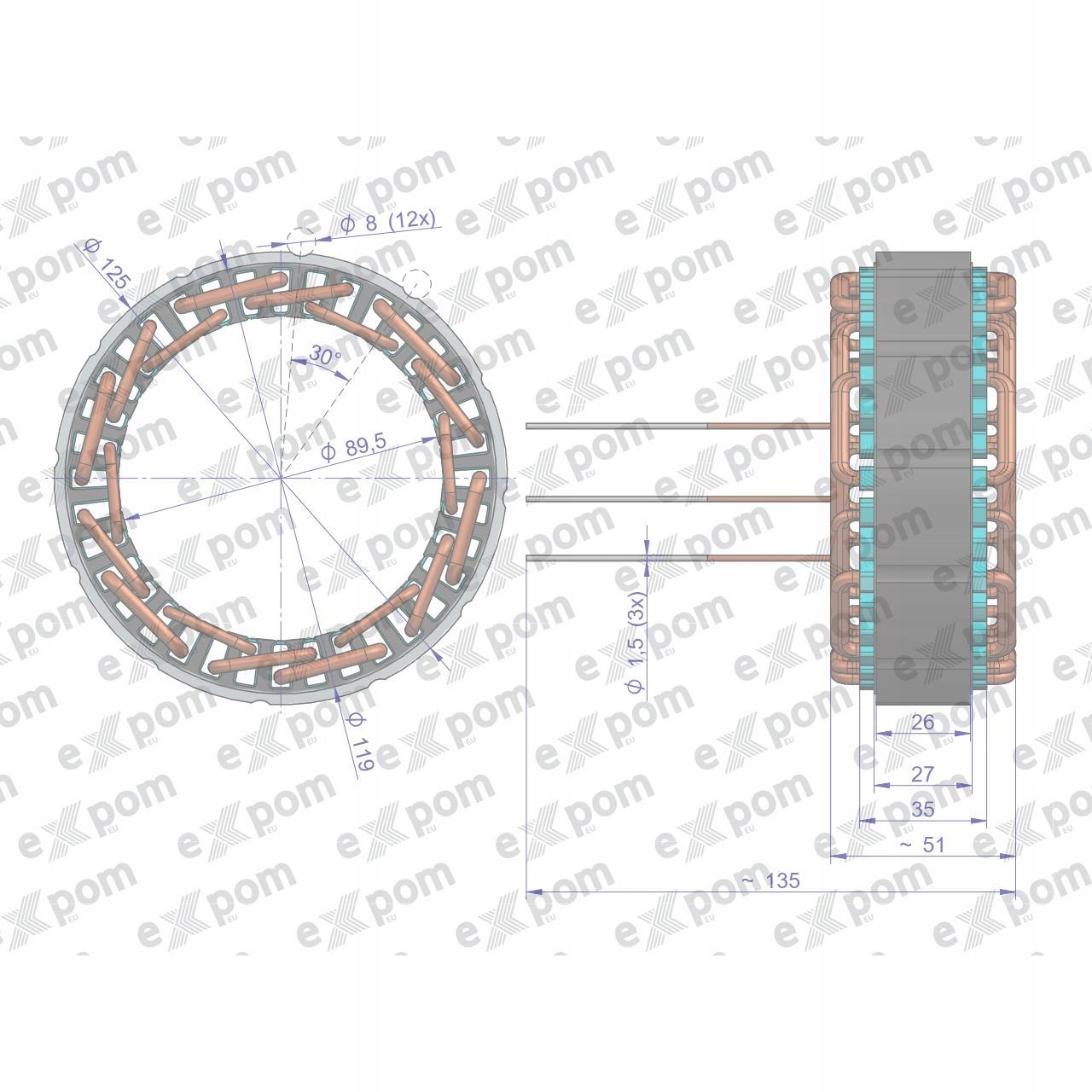Stojan alternatora 0120488205EX Nowy Typ EXPOM Car type Undefined