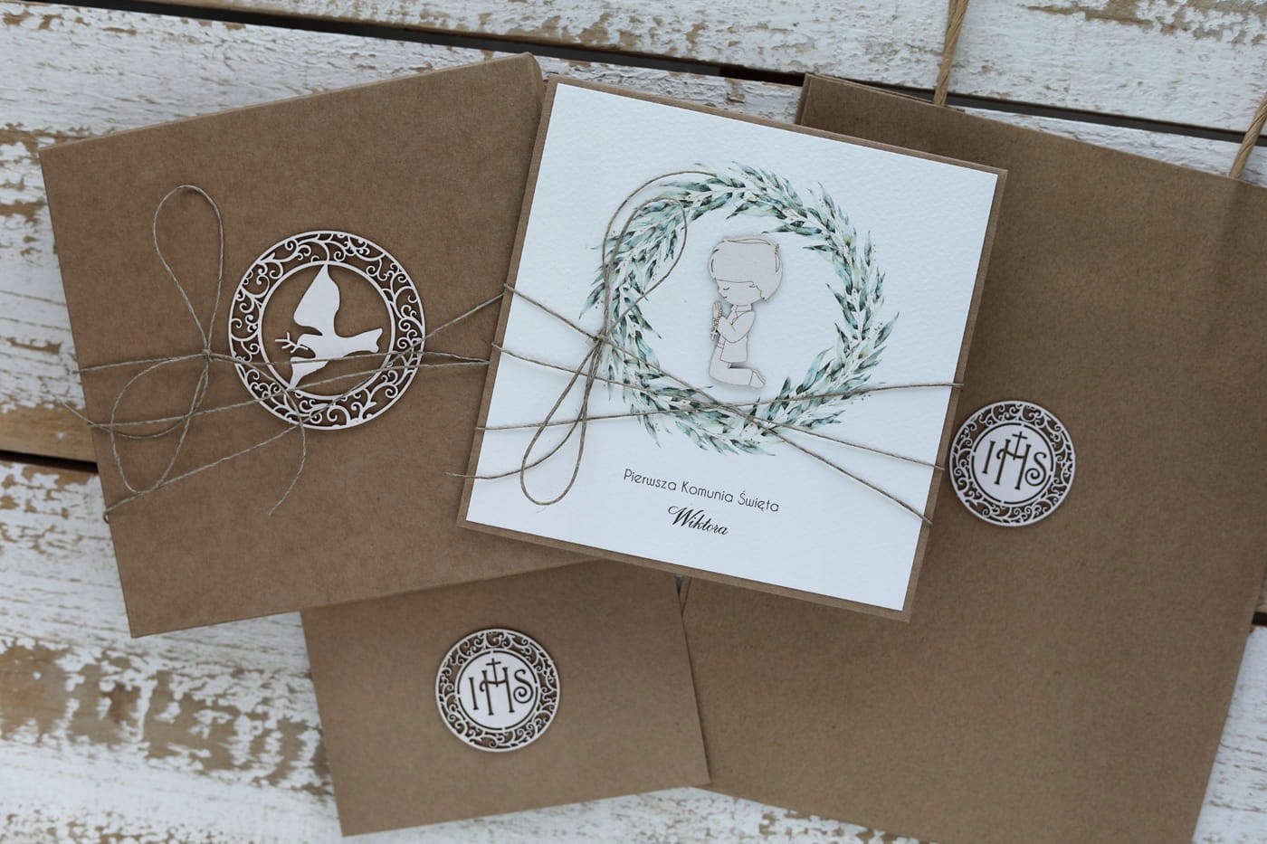 k prvnímu svatému přijímání set pro chlapce kartička, krabička, obálka, kabelka 3