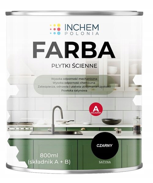 Farba płytki ścienne zestaw 800 ml Czarny