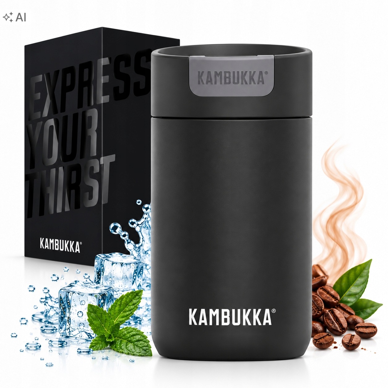 Termohrnek na kávu do auta Kambukka Olympus 300 ml Jet Black