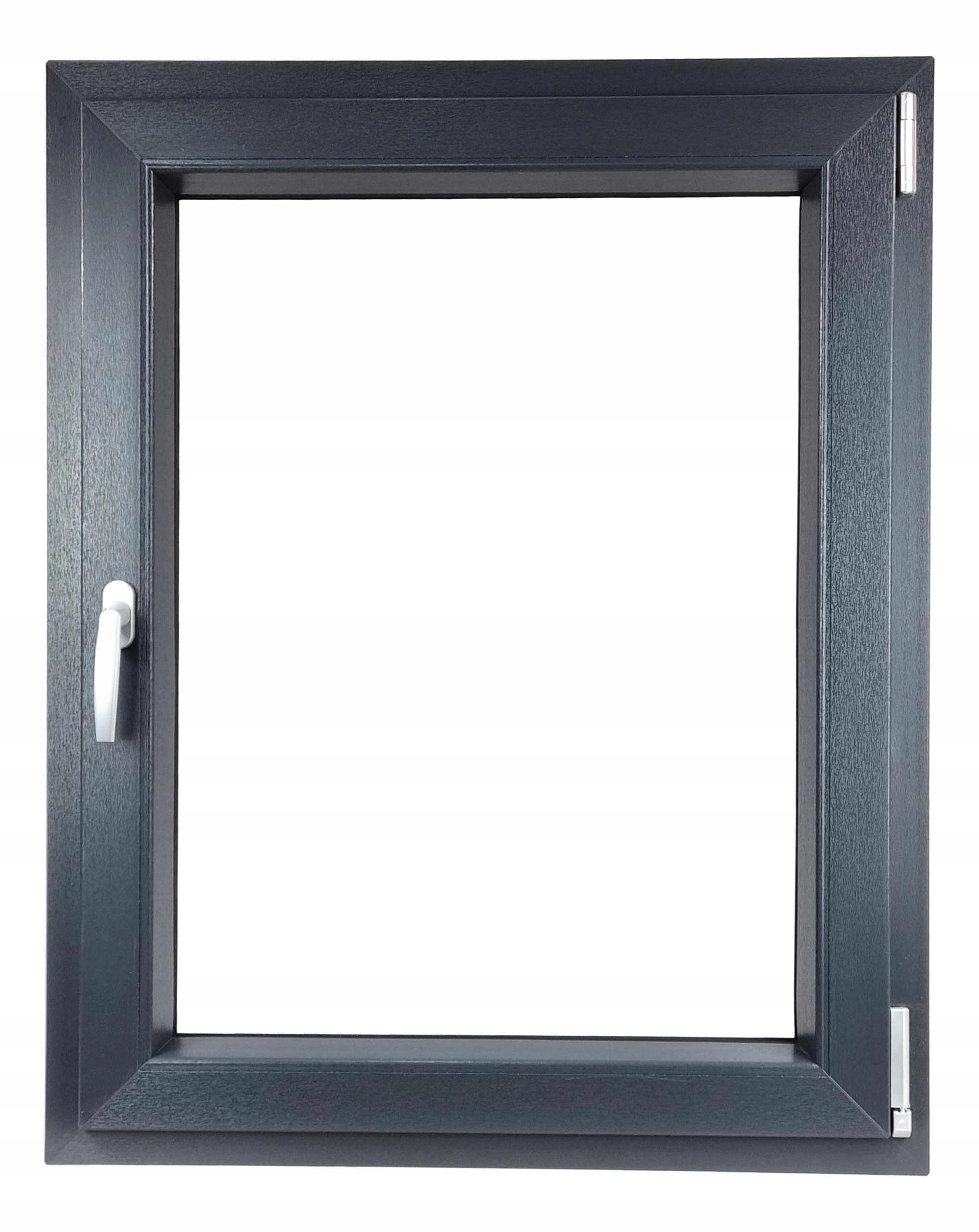 Alucon Okno Pcv 700 x 1000 mm 70x100 cm Dwustronny Antracyt Prawe