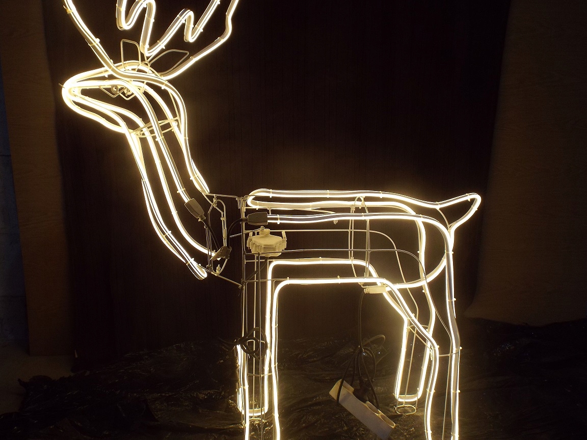 

Duży Ciepło Biały Renifer XXL neon led 125 cm 3D