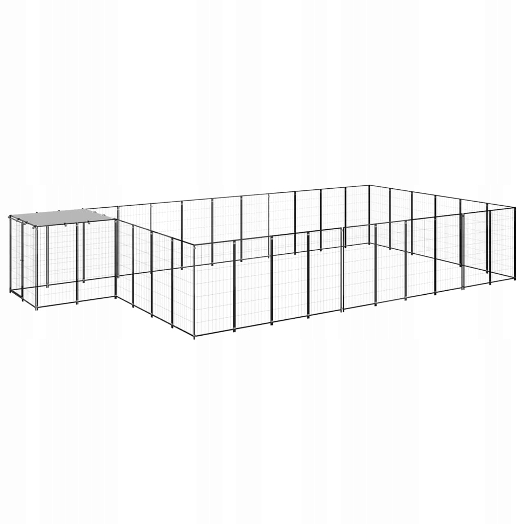 Levně Psí kotec, černý, 19,36 m², ocelový