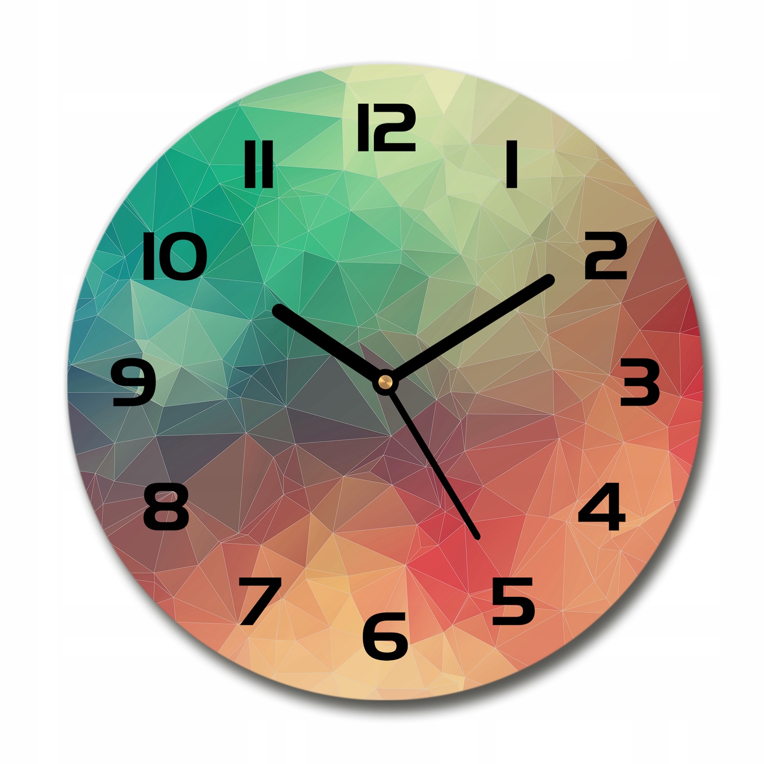 Skleněné hodiny kulatý Geometrické pozadí, průměr 30 cm