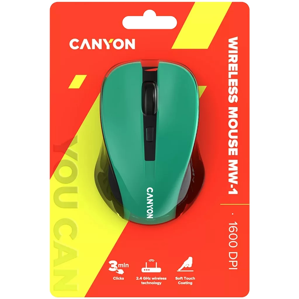 CANYON Mysz bezprzewodowa MW-1 Zielona — 9