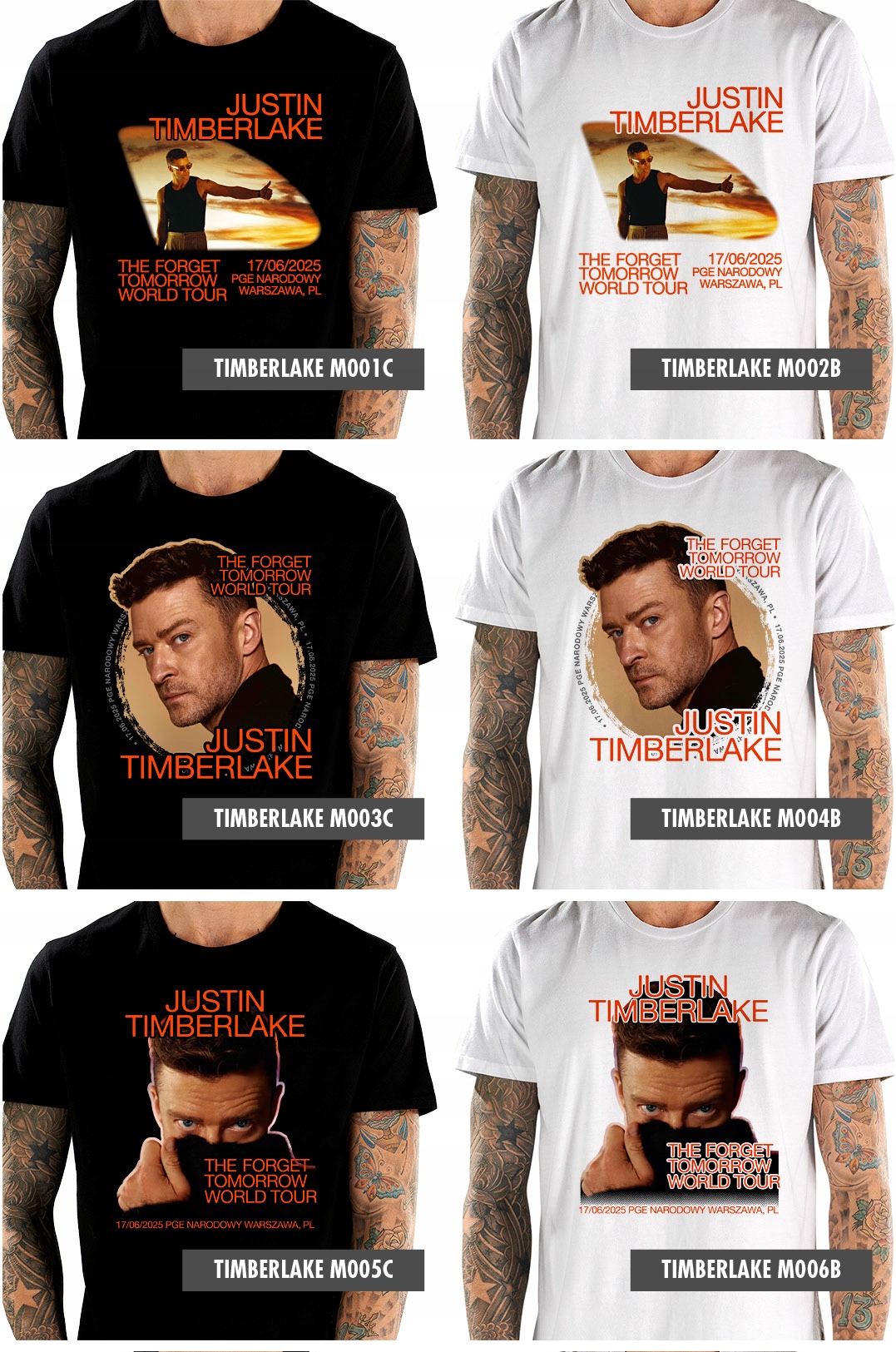 JUSTIN TIMBERLAKE THE FORGET TOMORROW TOUR 2025 T SHIRT KOSZULKA