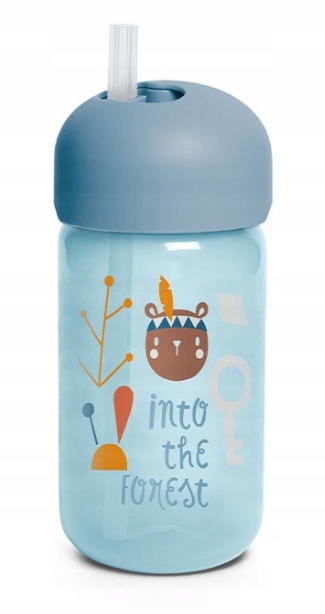 SUAVINEX BIDON NIEKAPEK Z RURKĄ FOREST 340ml NIEBI