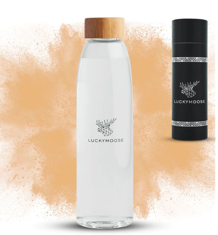 

Szklana Butelka Luckymoose 675ml Drewniany Korek