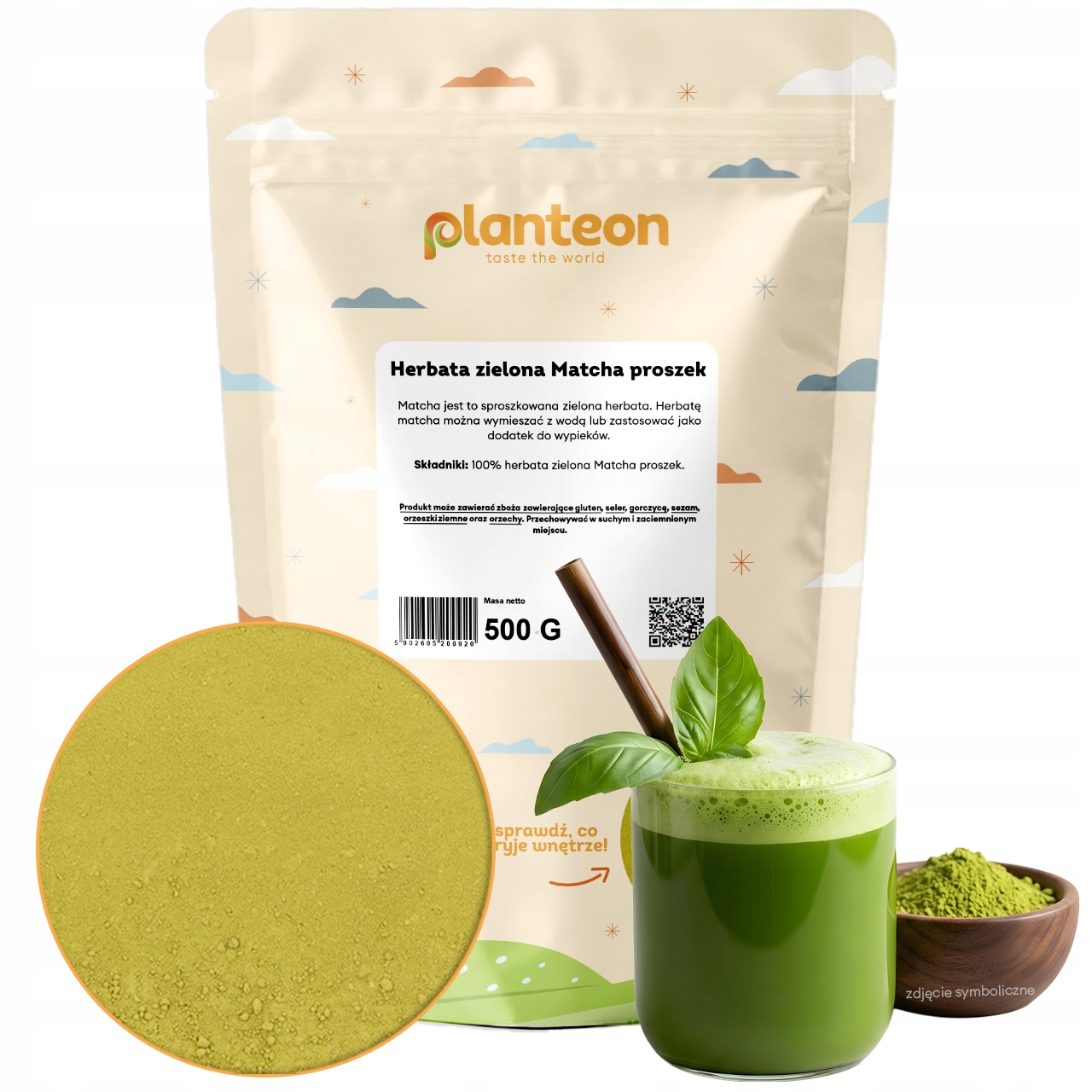 Čaj Matcha prášek 500 g pro dezertní koláče na každodenní přípravu nálevu