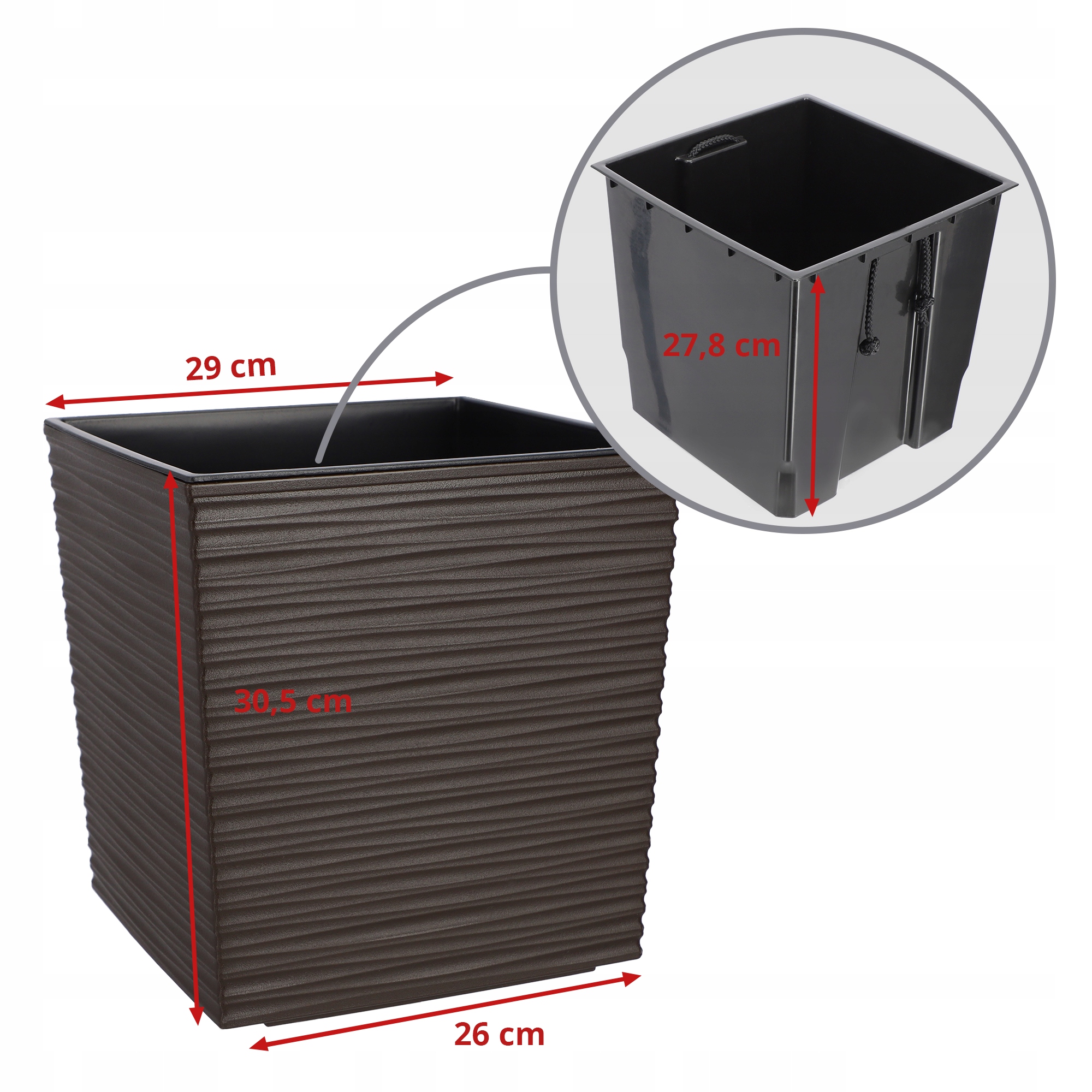 DONICZKA DONICA OSŁONKA Z WKŁADEM KOLORY 30cm Marka Kadax