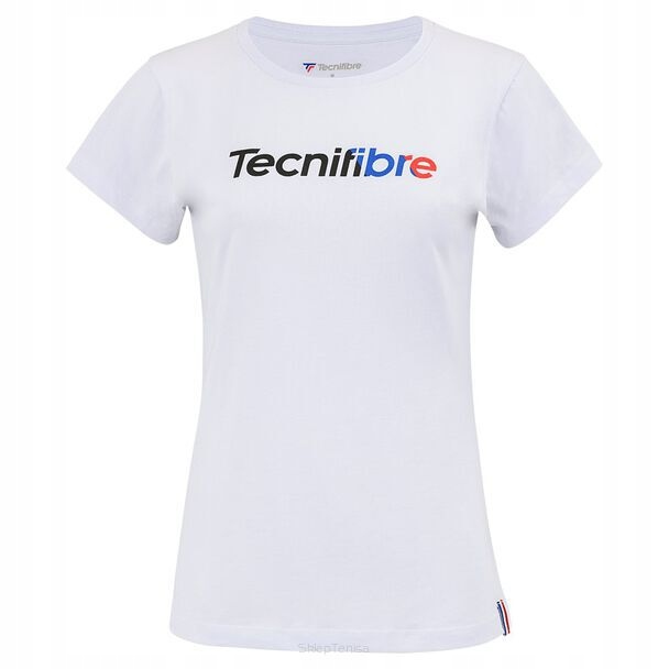 Koszulka tenisowa damska Tecnifibre Club Cotton Tee biała L