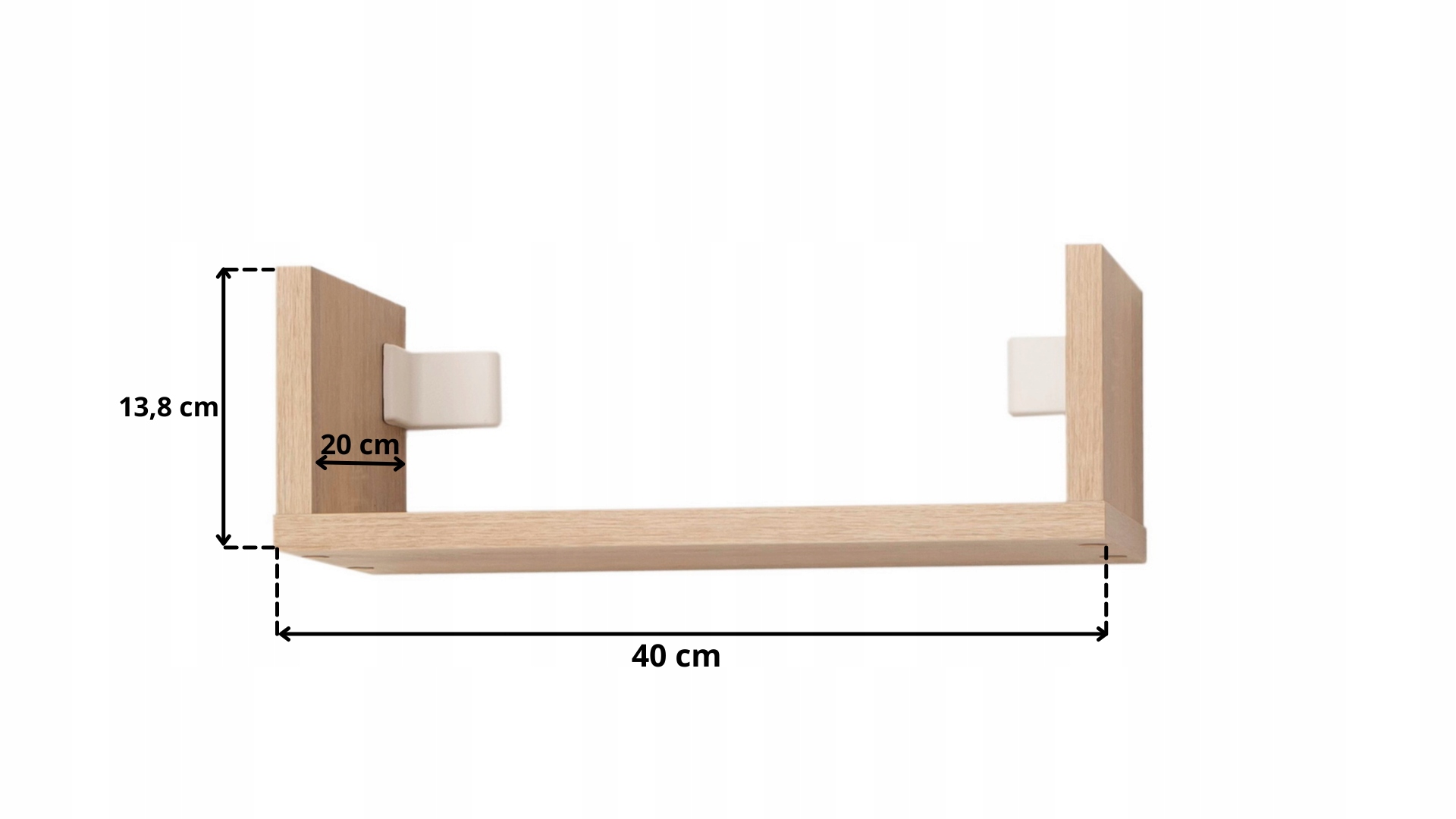 Półka wisząca ścienna do salonu zestaw 2 półek na książki 2x40cm dąb sonoma Kolekcja PTU
