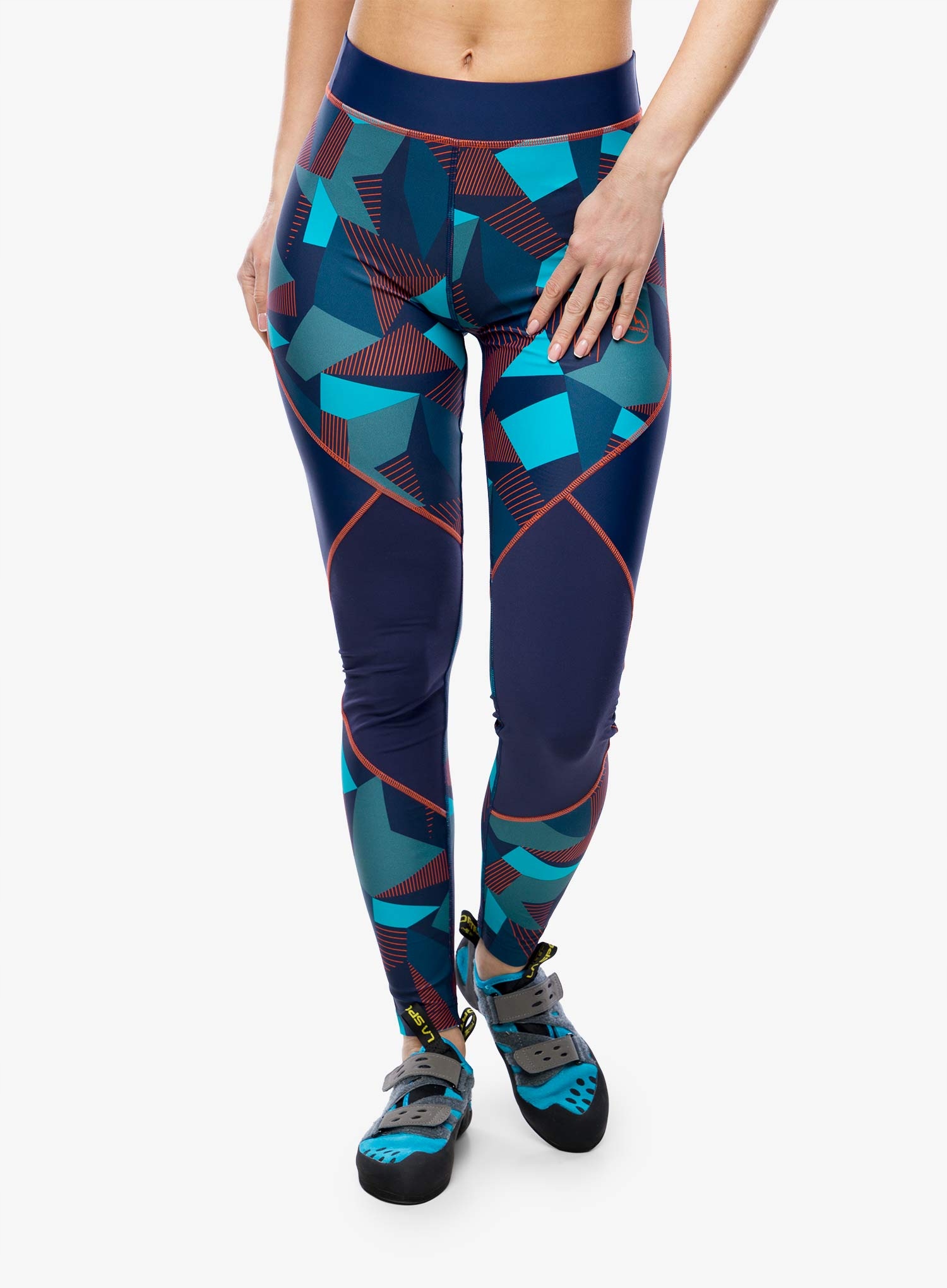 Lezecké legíny La Sportiva Dimension Tights deep sea/cherry tomato