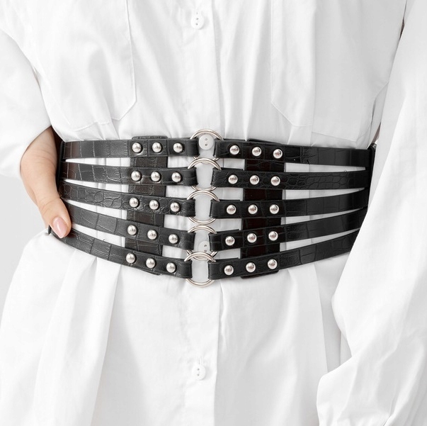 

Szeroki Pas Pas Gorset Ćwieki Guma Robi Talię