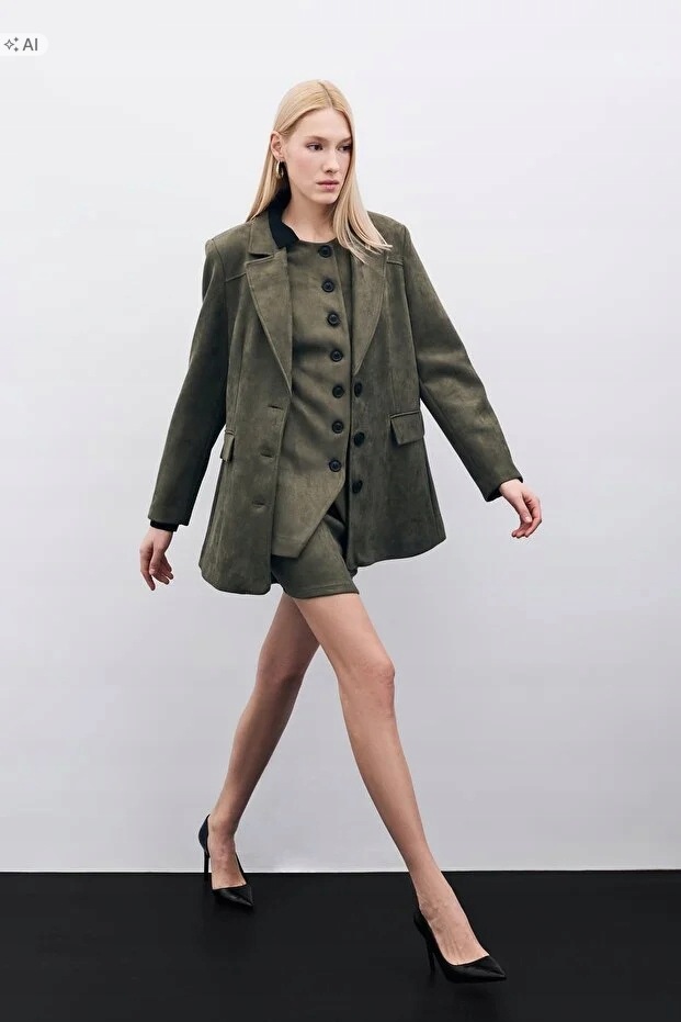 Semišové Sako V Elegantním Stylu 42 5IA