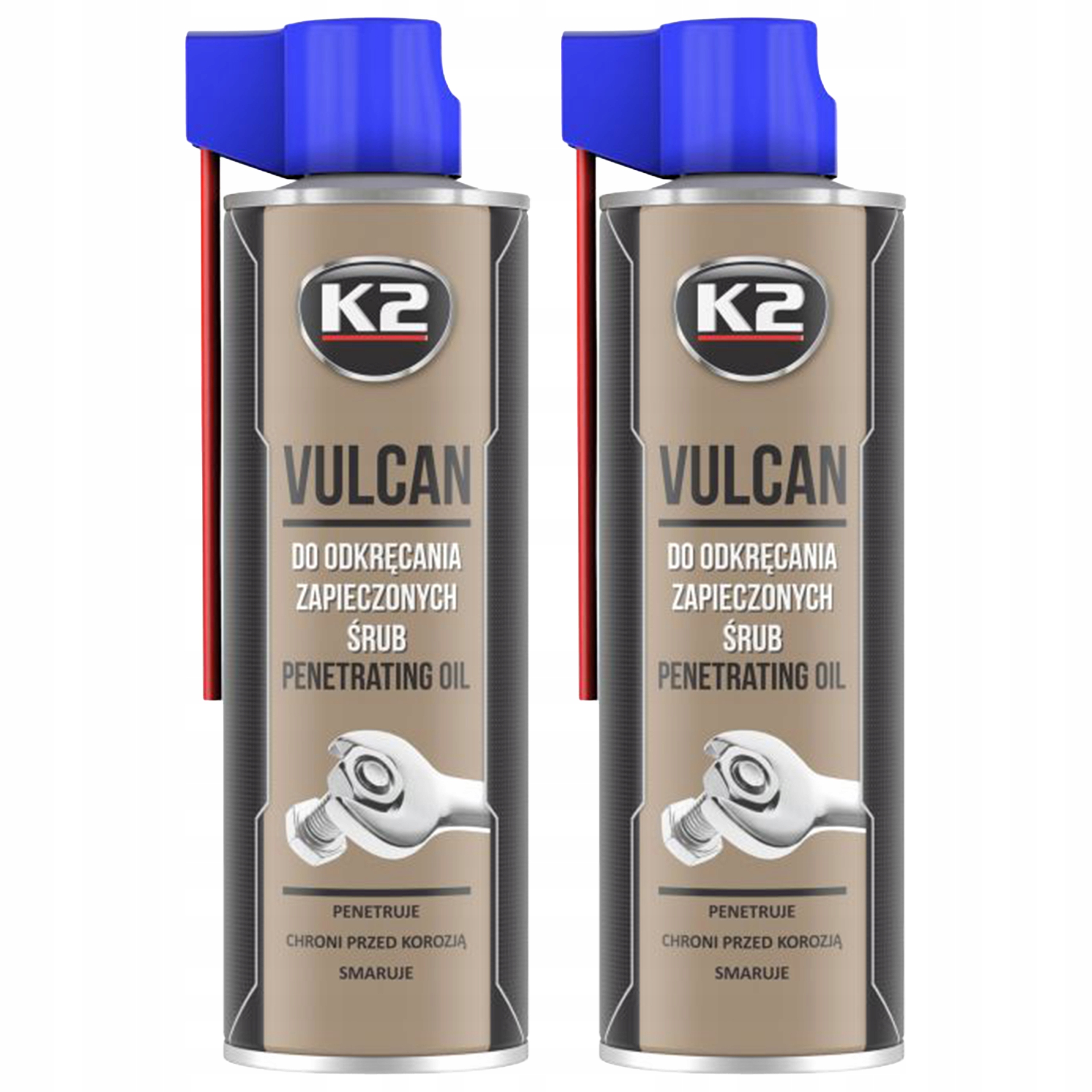Środek do usuwania Rdzy Odrdzewiacz K2 Vulcan 500ml do zapieczonych śrub x2