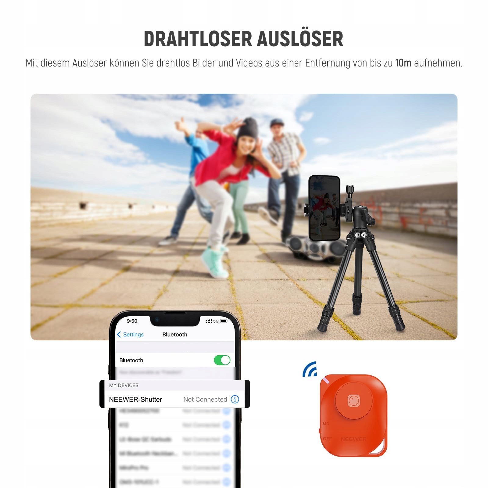 NEEWER TP09 Statyw Węglowy Mini 360° Głowica Telefon DSLR Kompaktowy — miniatura 8